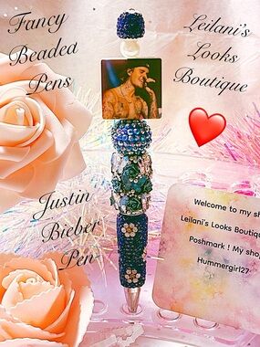 Fancy beaded Pen/gifts/JB/blue beads/